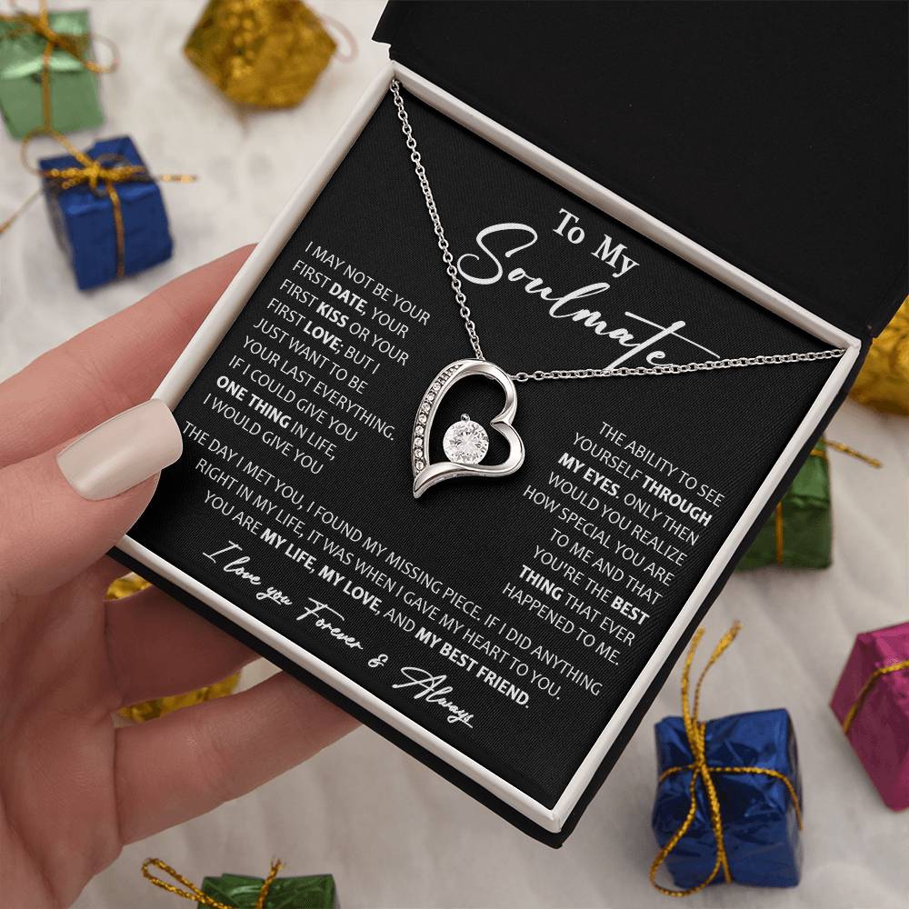 To My Soulmate Necklace, Christmas, Valentine Gift For Her, Gift For Soulmate Forever Love Necklace