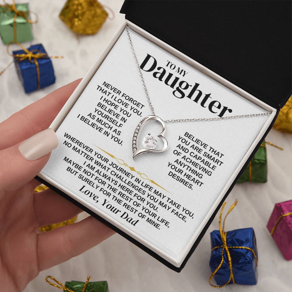 To My Daughter - Love Dad - Necklace Gift Set - Ss346 Forever Love Necklace