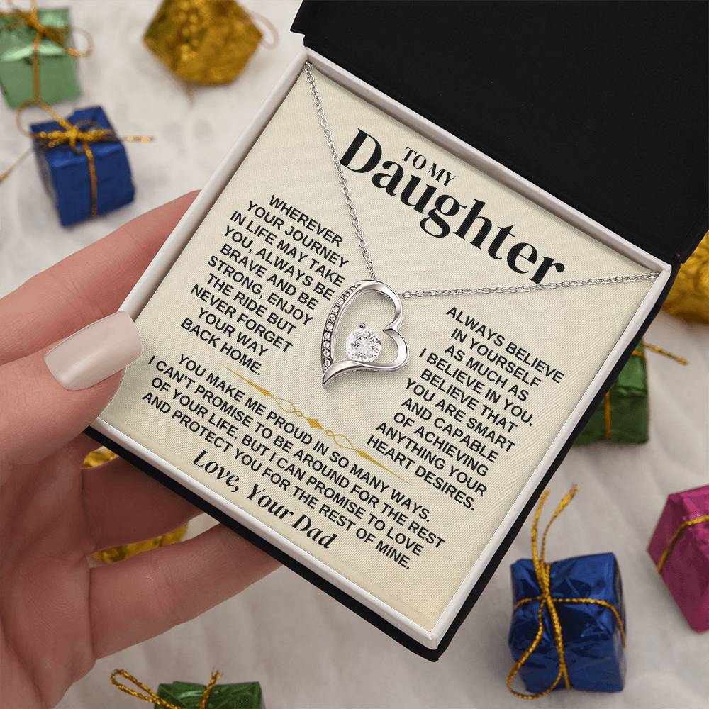 To My Daughter - Love Dad - Necklace Gift Set - Ss318 Forever Love Necklace