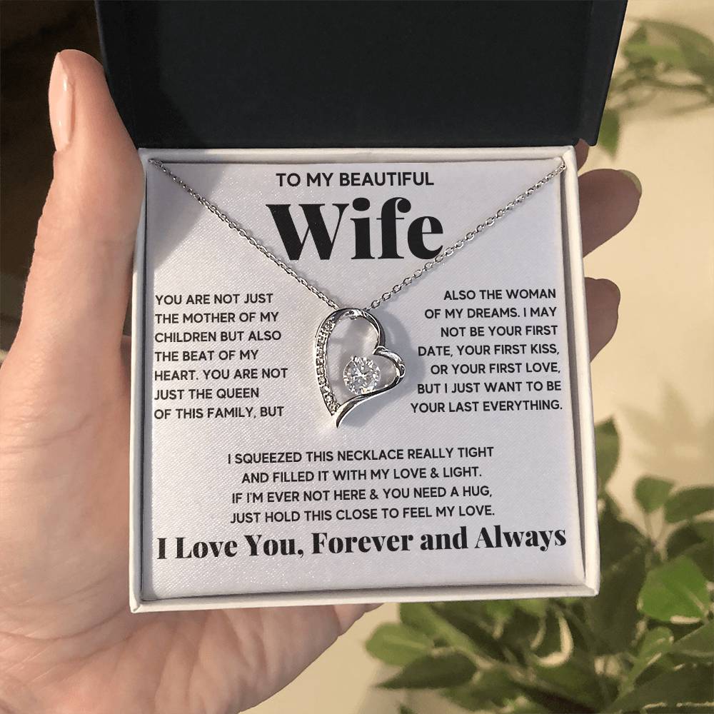 To My Beautiful Wife Beat Of My Heart Forever Love Necklace Forever Love Necklace