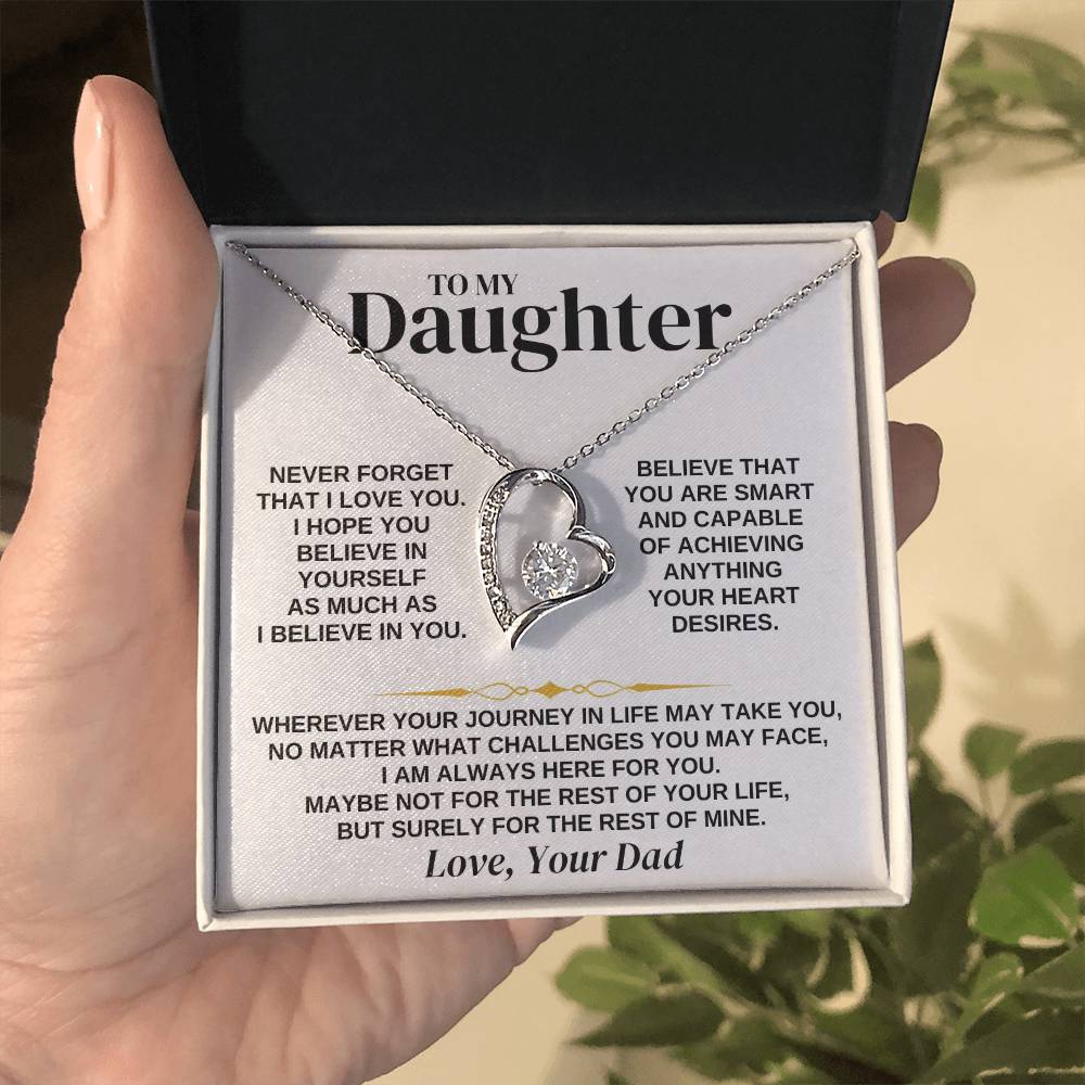 To My Daughter - Love Dad - Necklace Gift Set - Ss346 Forever Love Necklace