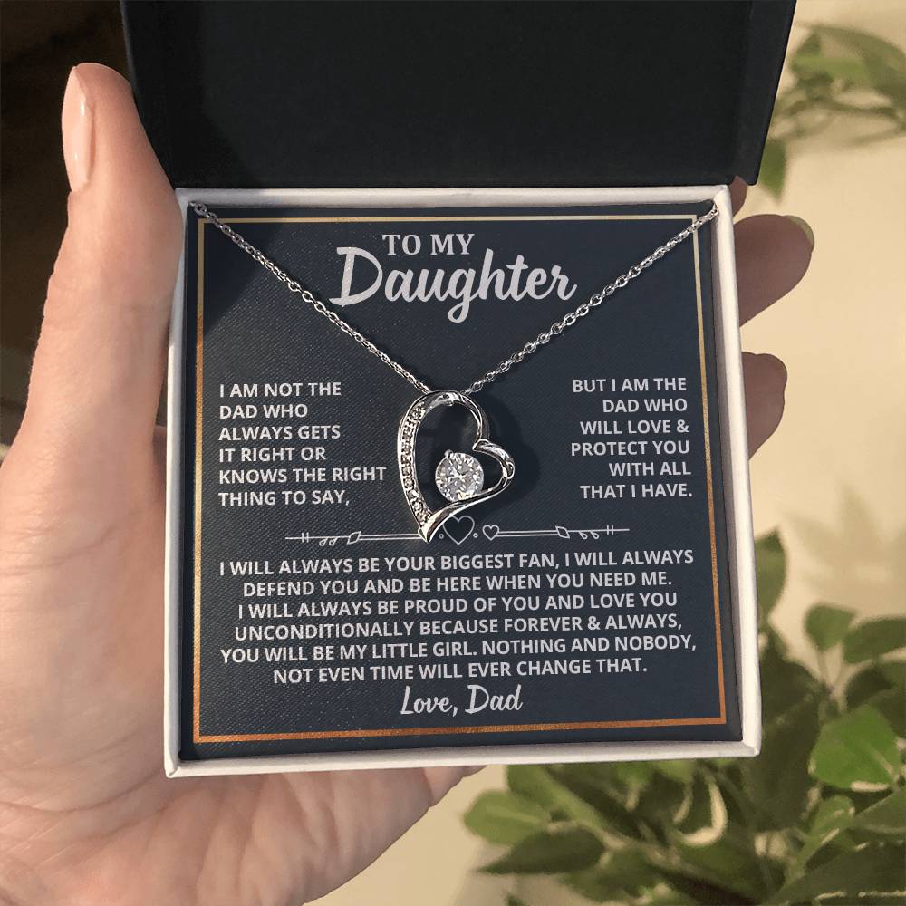 To My Daughter - I Am The Dad Who Will Love You Forever Love Necklace