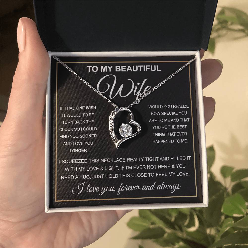 To My Beautiful Wife Gift Set Forever Love Necklace