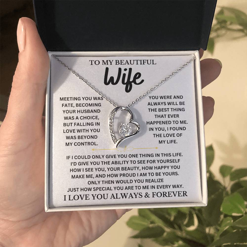 To My Beautiful Wife - Forever Love Necklace Gift Set Forever Love Necklace