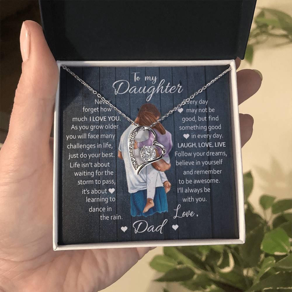 To My Daughter Laugh Love Live Forever Love Necklace Forever Love Necklace