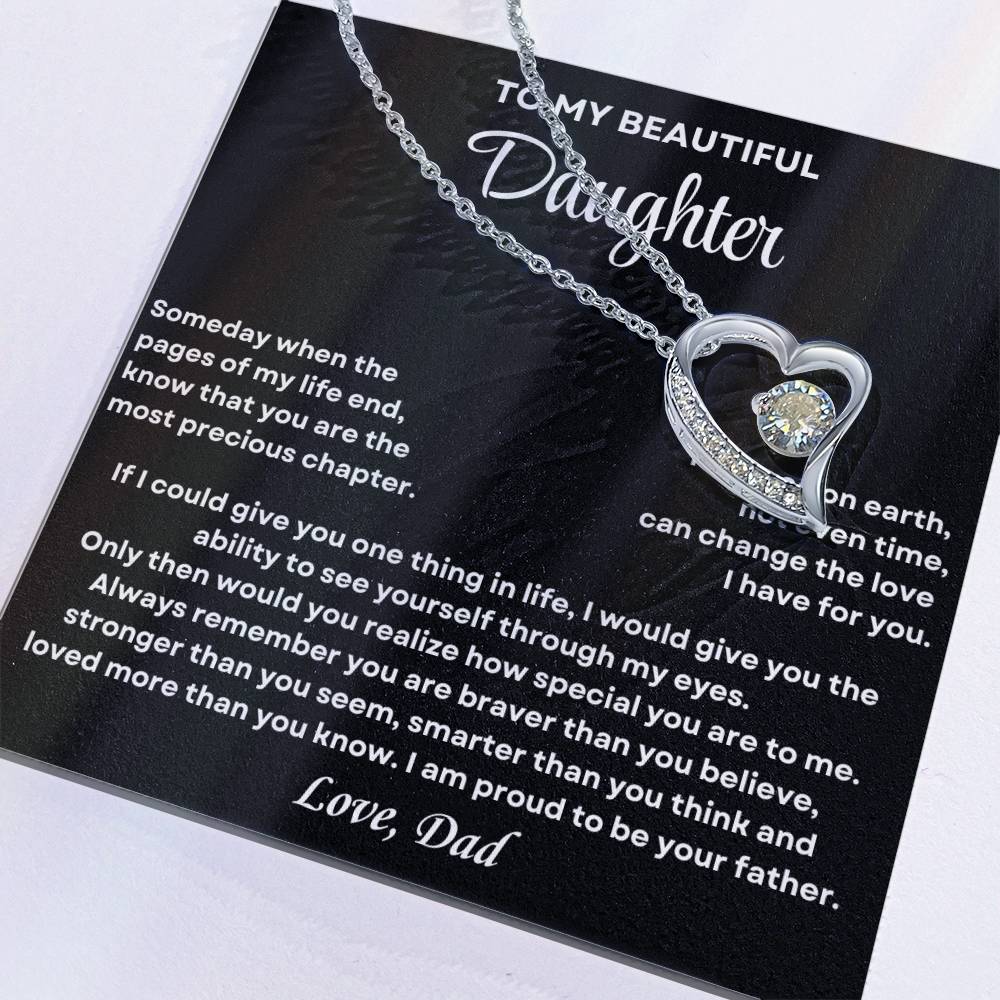 To My Daughter Forever Love Necklace, Proud To Be Your Father Forever Love Necklace