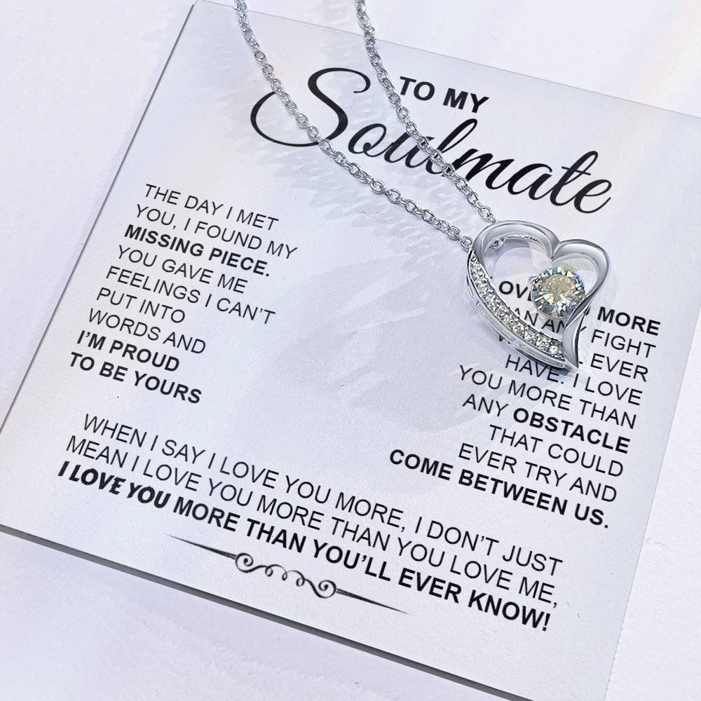 To My Soulmate I Love You More Forever Love Necklace Forever Love Necklace
