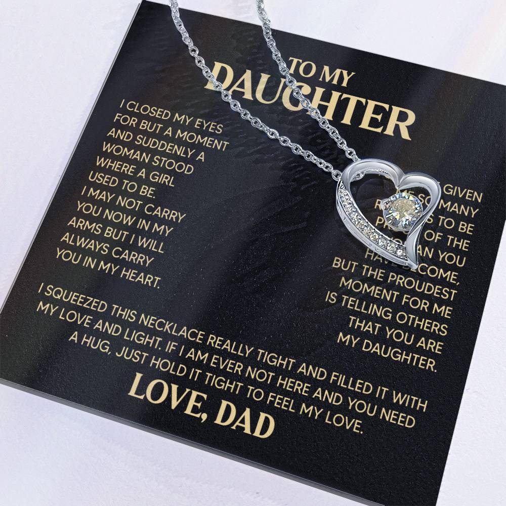 Daughter Heart Necklace Love Dad Forever Love Necklace