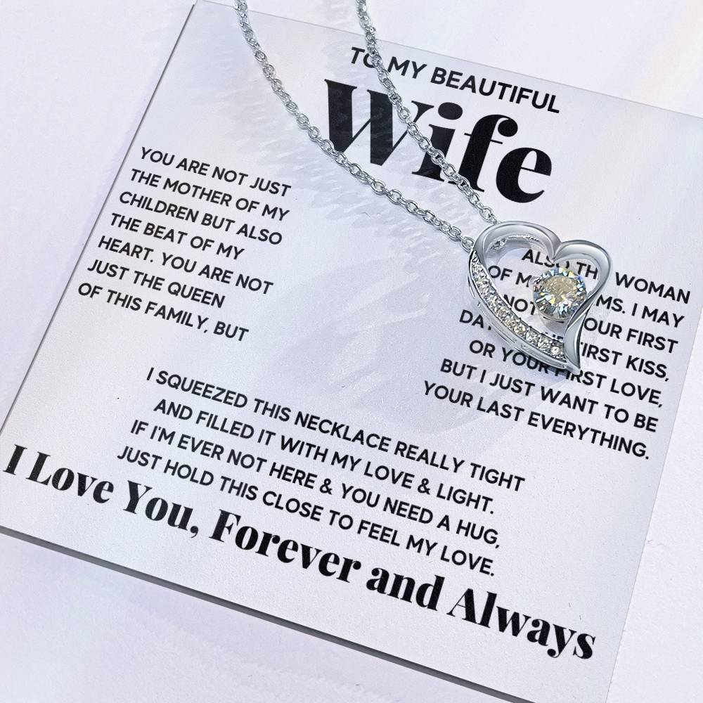 To My Beautiful Wife Beat Of My Heart Forever Love Necklace Forever Love Necklace