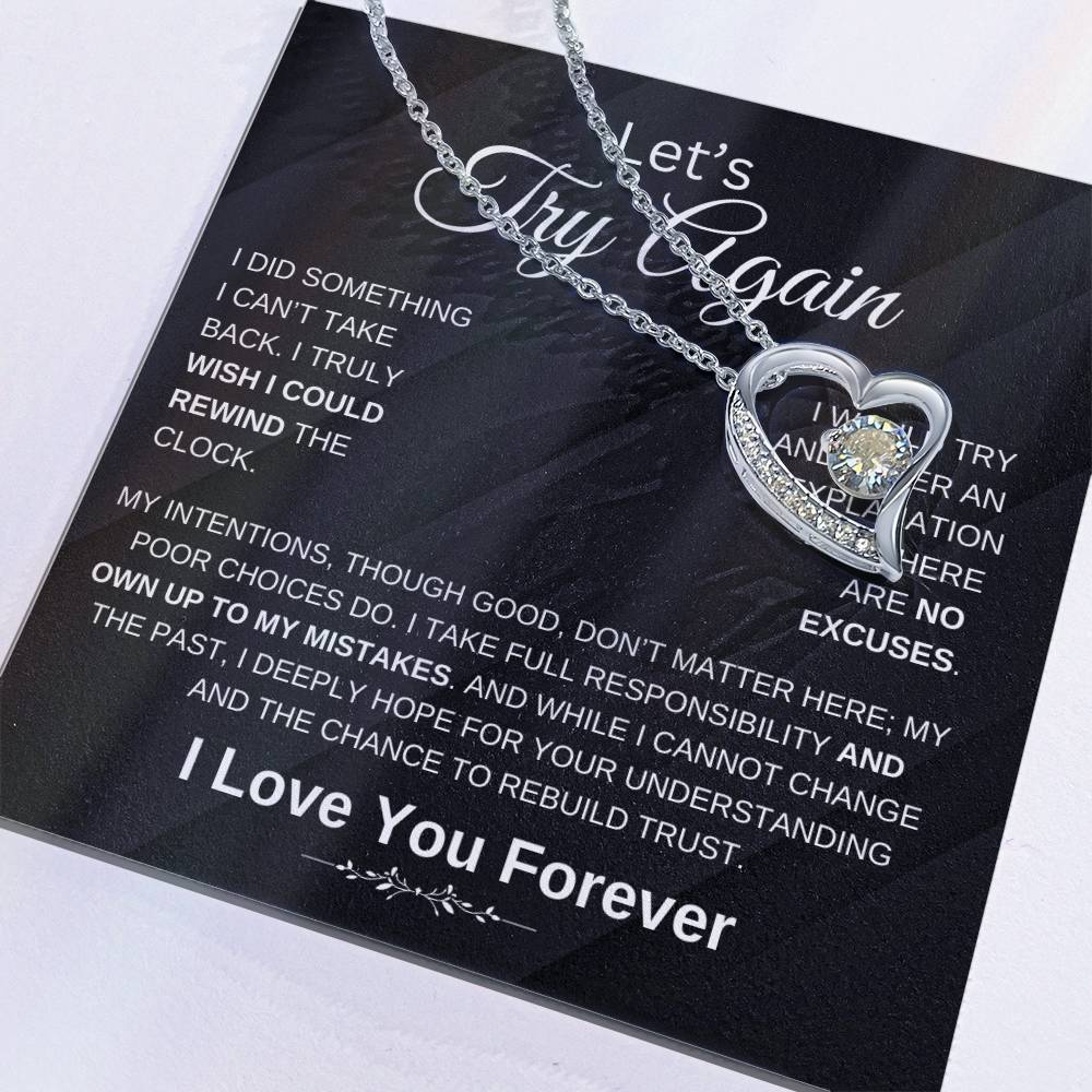 Let'S Try Again Forgive Me Forgifor Ever Love Necklace Wife Soulmate Girlfriend Forever Love Necklace