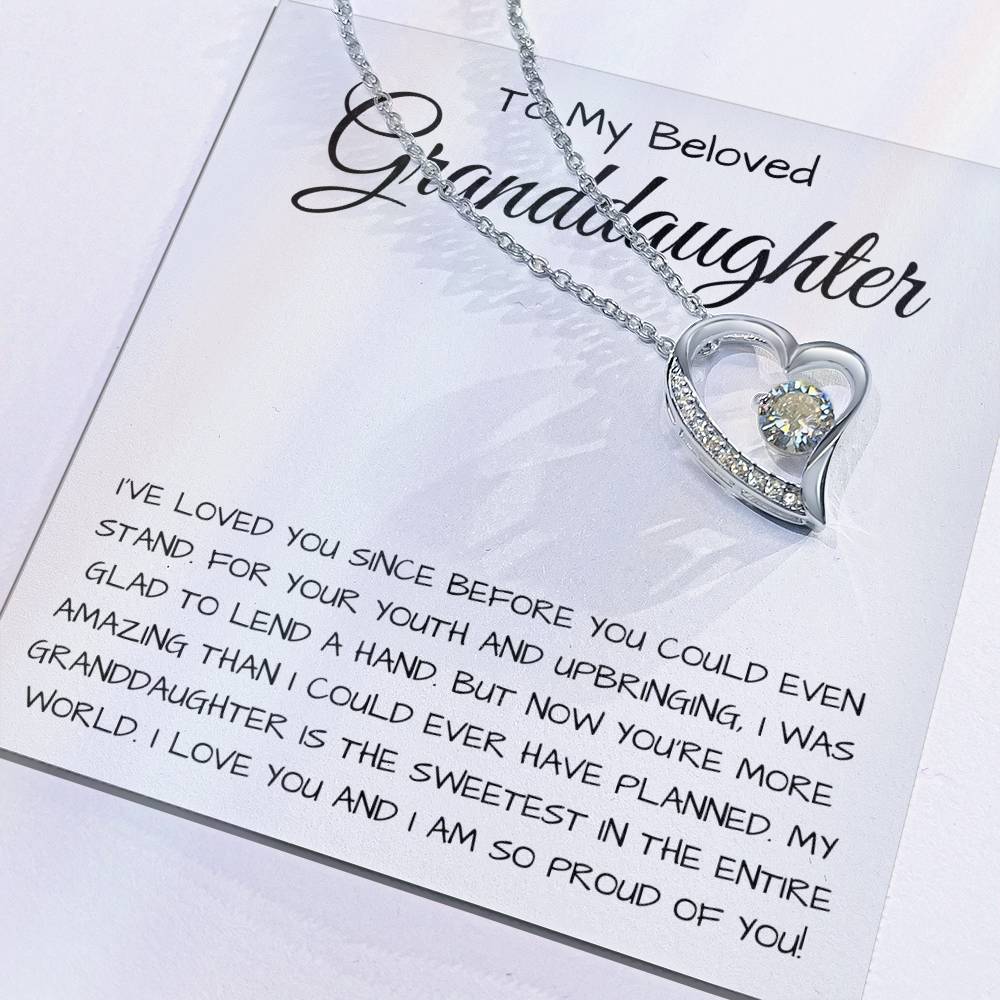 To My Beloved Granddaughter Forever Love Necklace I Was Glad To Lend A Hand Forever Love Necklace