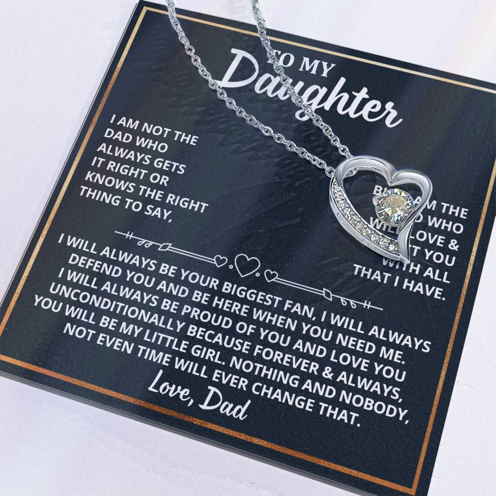 To My Daughter - I Am The Dad Who Will Love You Forever Love Necklace