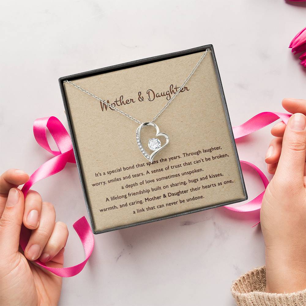 To My Daughter I Love You Forever Love Necklace Mother's Day - Mother To Daughter Birthday Gift - Gifts To Daughter From Mom Forever Love Necklace