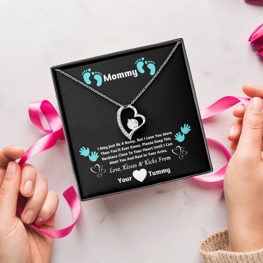 Mommy I Can't Wait To Meet You - Baby Boy Version Forever Love Necklace