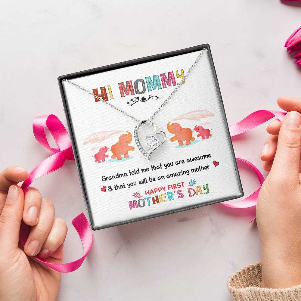 Hi Mommy Gift For First Time Mom Gift For Daughter Mother's Day Gift Mother's Day Necklace Mother's Day Present Forever Love Necklace