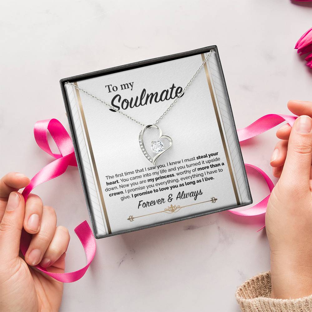 To My Soulmate I Promise To Love You As Long As I Live Forever Love Necklace