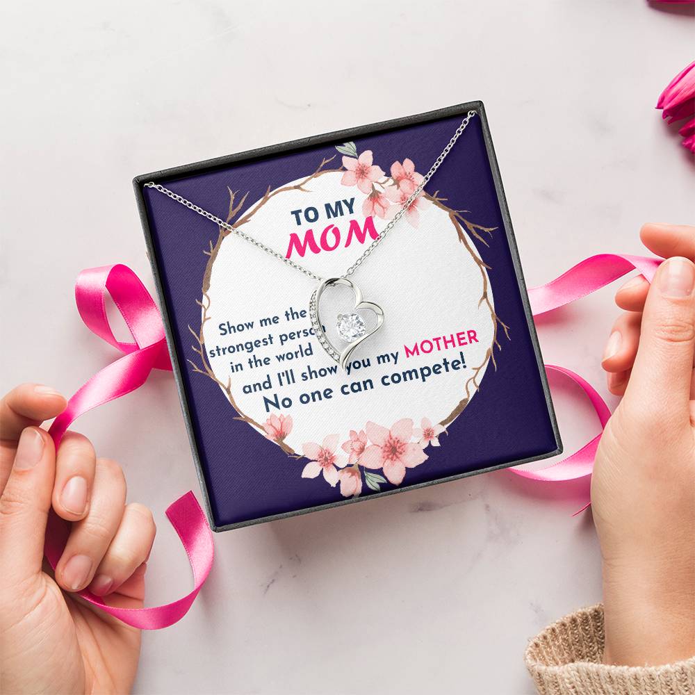 To My Mom Forever Love Necklace Mother Necklace Gift For Mother Xmas Christmas Customize Gift To My Mom 5 Forever Love Necklace