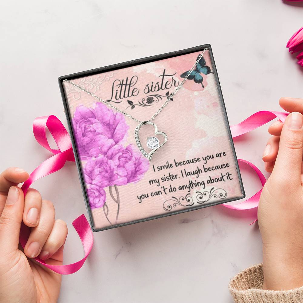 To My Little Sister Necklace Forever Love Necklace