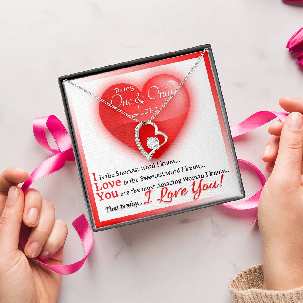 To My One And Only Love Heart Necklace Forever Love Necklace