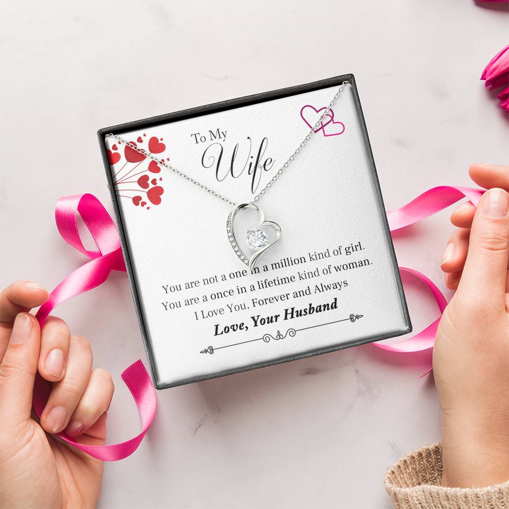 To My Wife Once In A Lifetime Heart Necklace 1 Forever Love Necklace