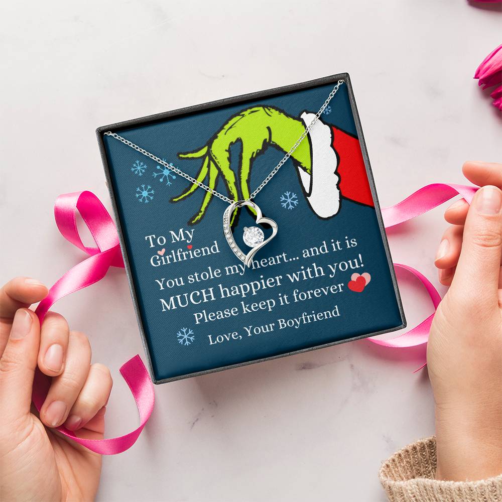 To My Girlfriend You Stole My Heart Necklace Forever Love Necklace
