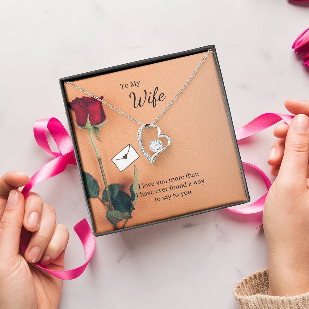 To My Wife Loving You-Silver Or Gold Heart Shaped Necklace Forever Love Necklace