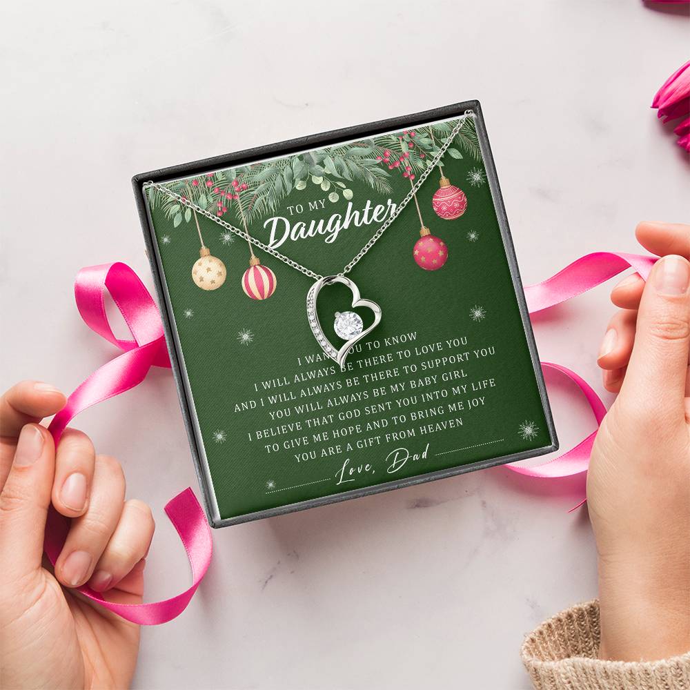 To My Daughter Necklace Father Daughter Necklace Father To Daughter Birthday Gift Gifts To Daughter From Dad Dad To Daughter Necklace Jewelry Forever Love Necklace