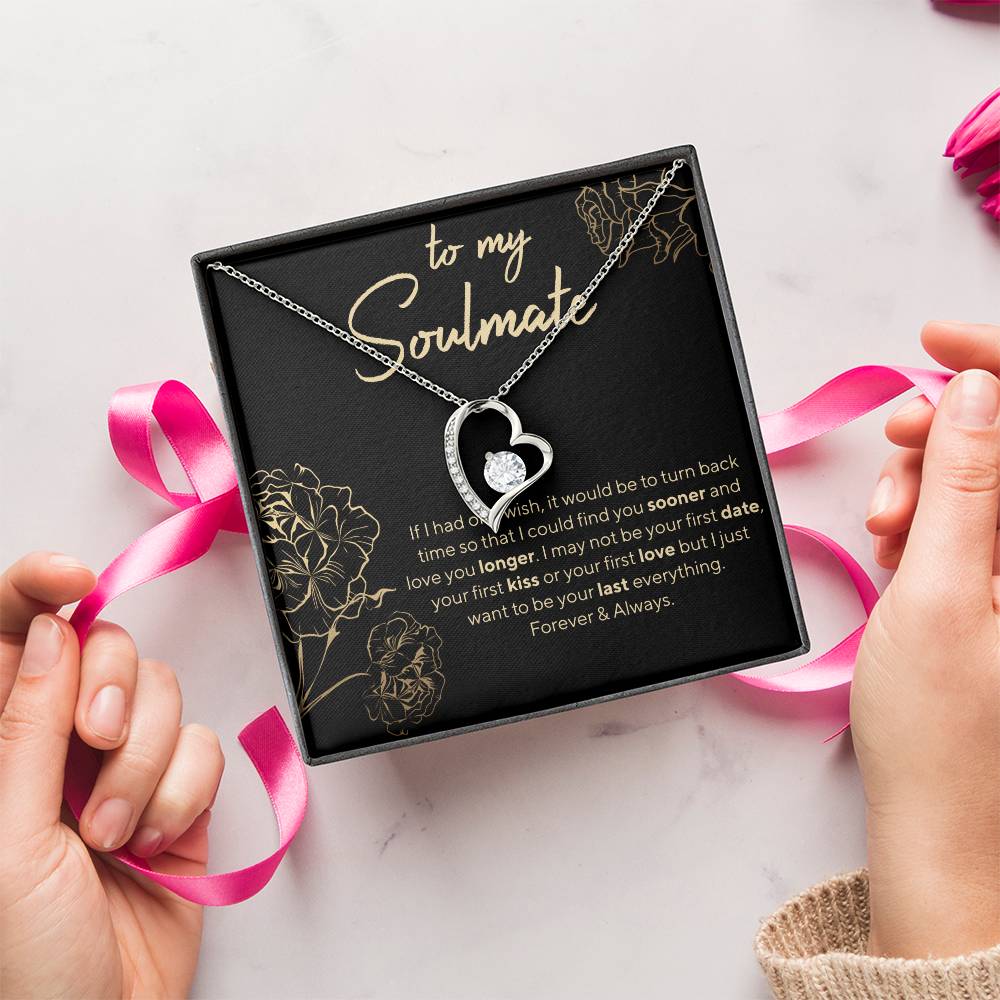 Soulmate Heart Necklace Gift Forever Love Necklace