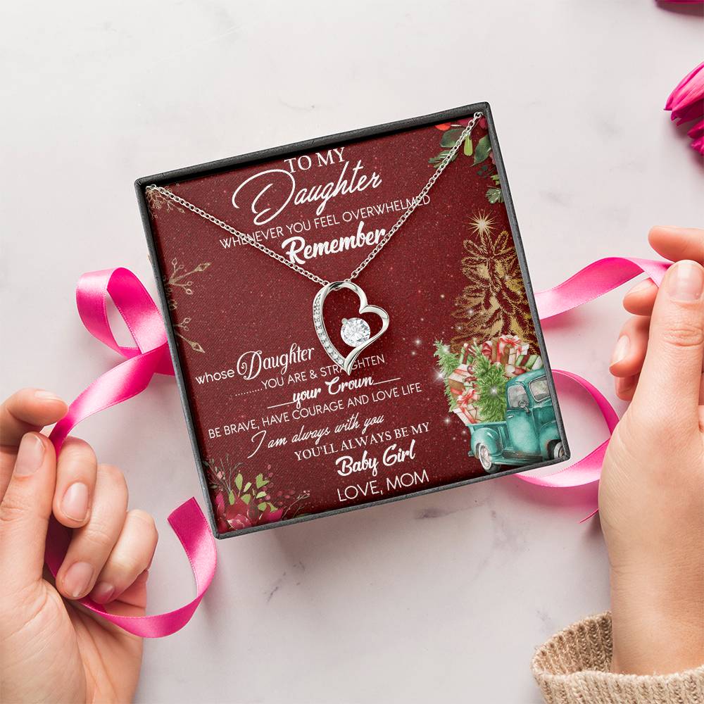 To My Daughter Forever Love Necklace - To My Daughter Merry Christmas Gift For Daughter - Christmas Daughter Necklace Forever Love Necklace