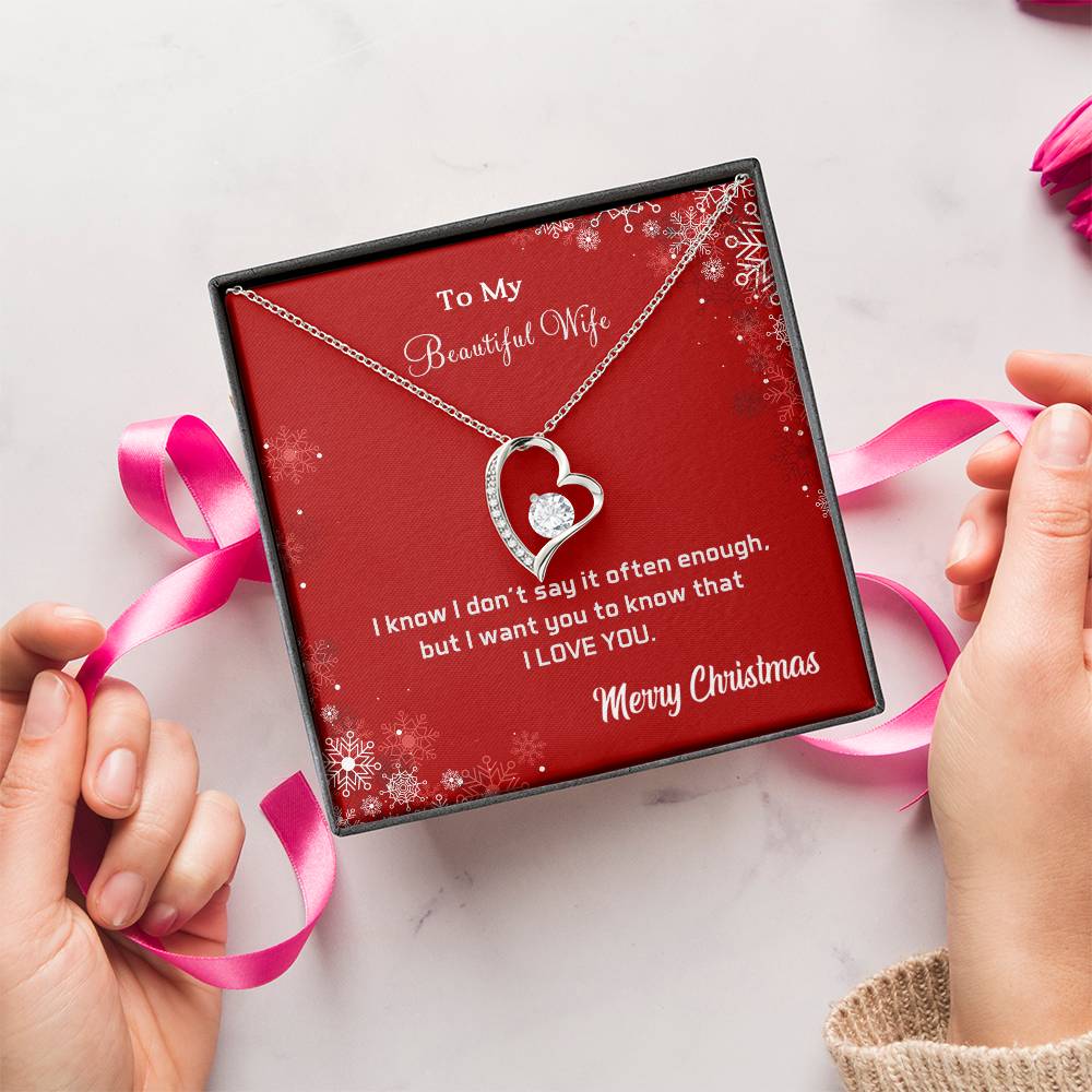 To My Beautiful Wife I Love You Heart Necklace 1 Forever Love Necklace