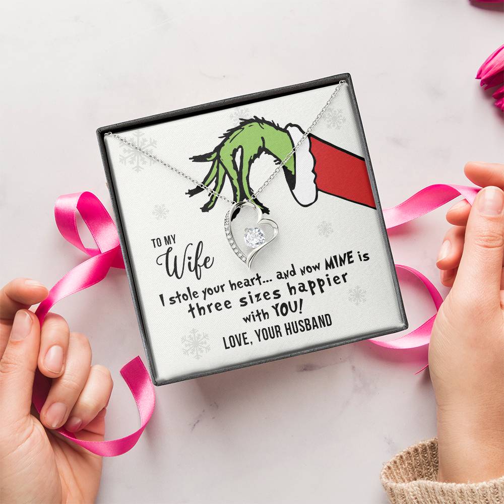 I Stole Your Heart Heart Pendant Necklace To My Wife Wht Forever Love Necklace