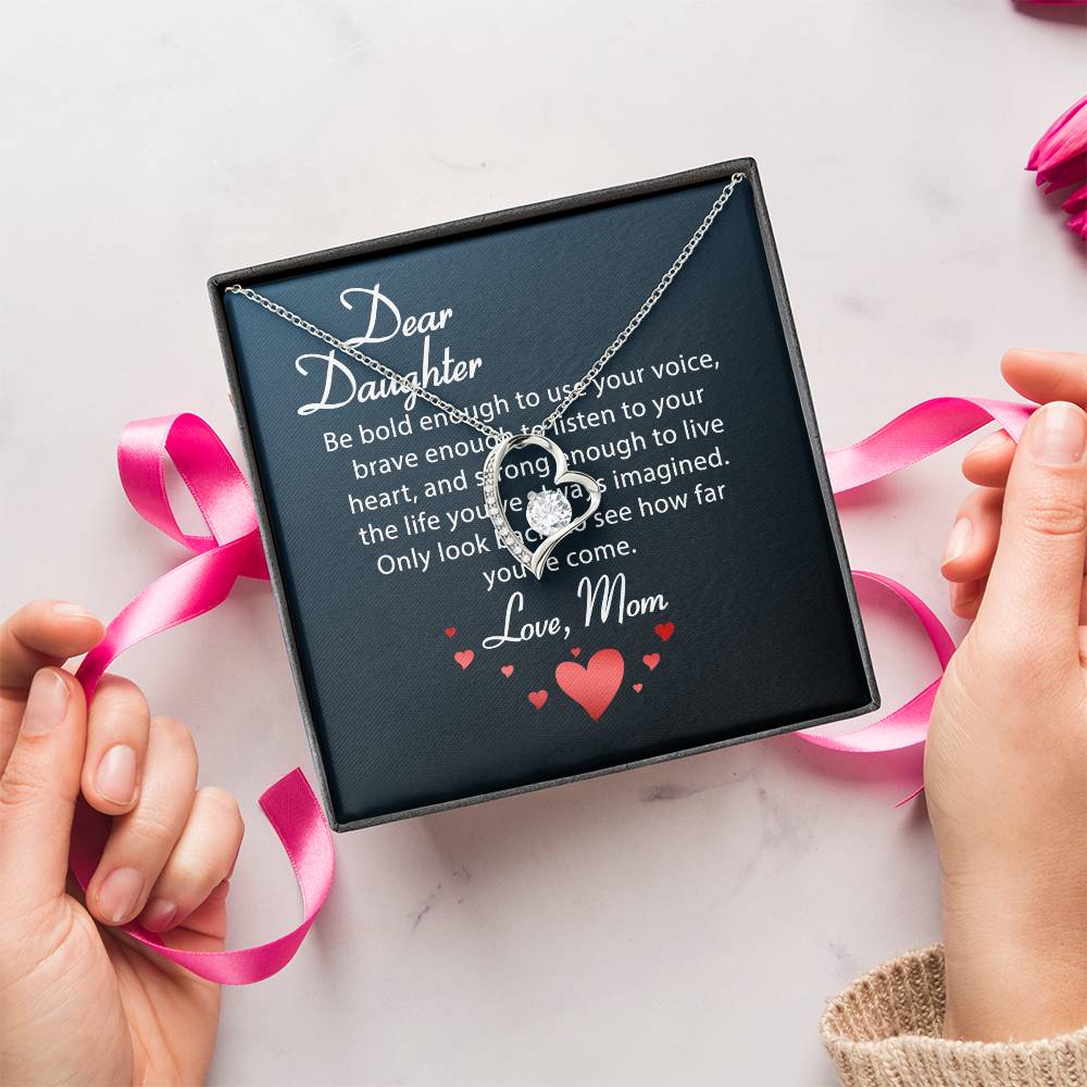 Dear Daughter Necklace Love Your Mom Daughter Mother's Day Gift To My Daughter Necklace From Mom Dad Grown Up Daughter Gift From Mom Forever Love Necklace