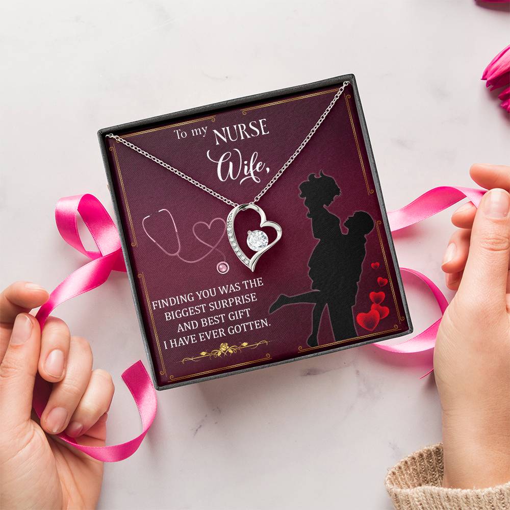 To My Nurse Wife Finding You Was The Biggest Surprise Forever Love Necklace