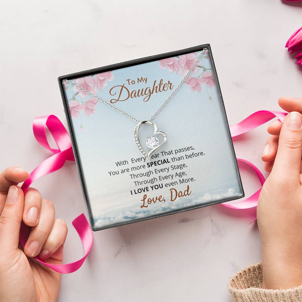 Special Heart Pendant For Daughter Forever Love Necklace