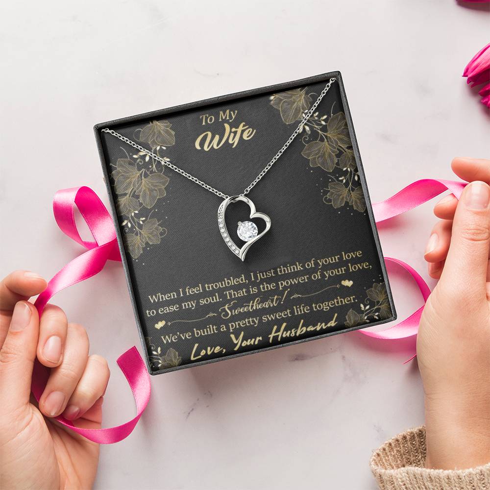 To My Wife - Sweet Life Together - 92.5 Sterling Silver Pendant Forever Love Necklace