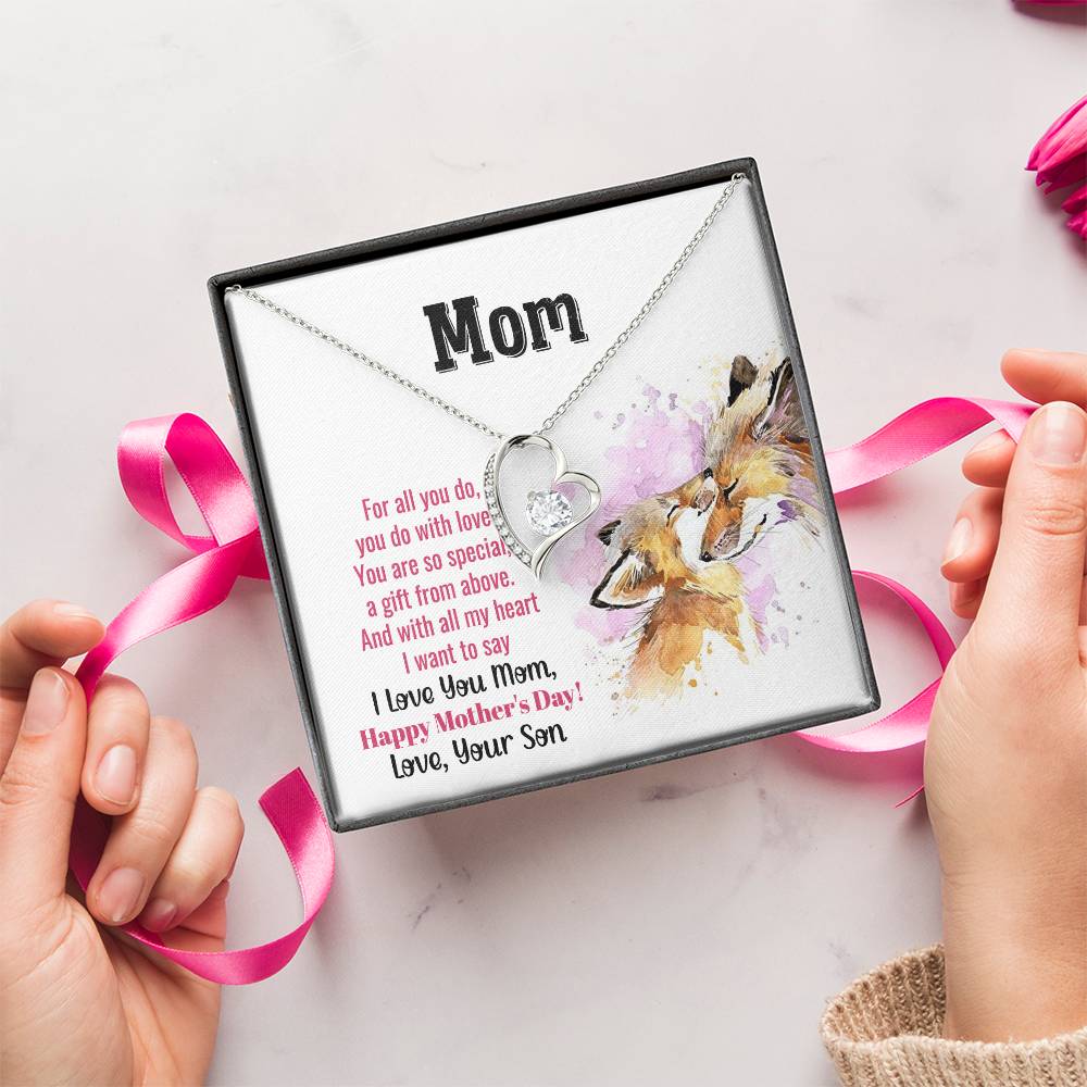 To My Mom Forever Love Necklace Mother Necklace Gift For Mother Xmas Christmas Customize Gift To My Mom 2 Forever Love Necklace