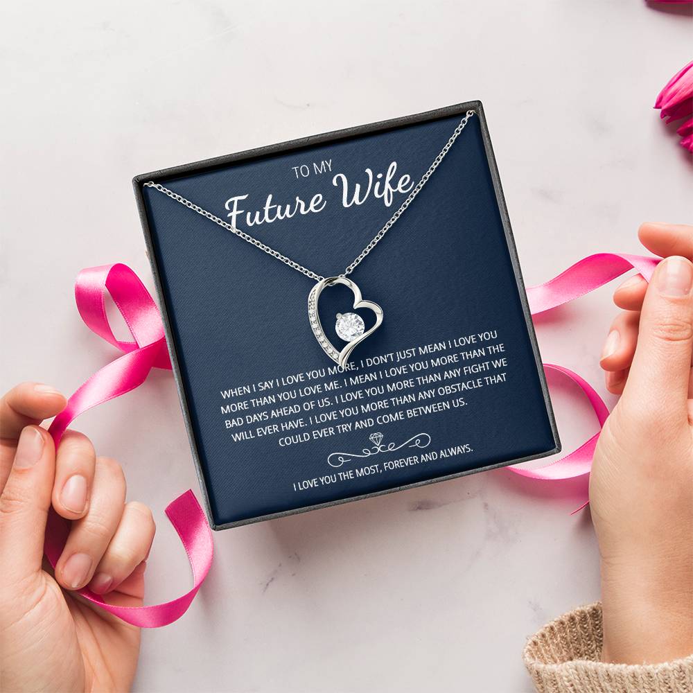 To My Future Wife Love You The Most Heart Necklace Customize Gift For Your Loving Wife! ❤️ Forever Love Necklace