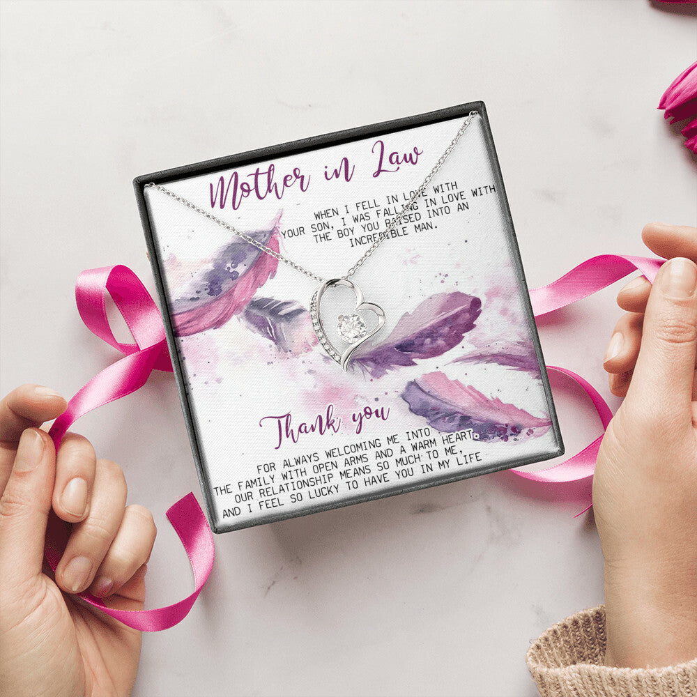 Mother In Law Necklace Gift Mother In Law Birthday Gift Wedding Gift Forever Love Necklace For Mother In Law Mother Of The Groom Forever Love Necklace