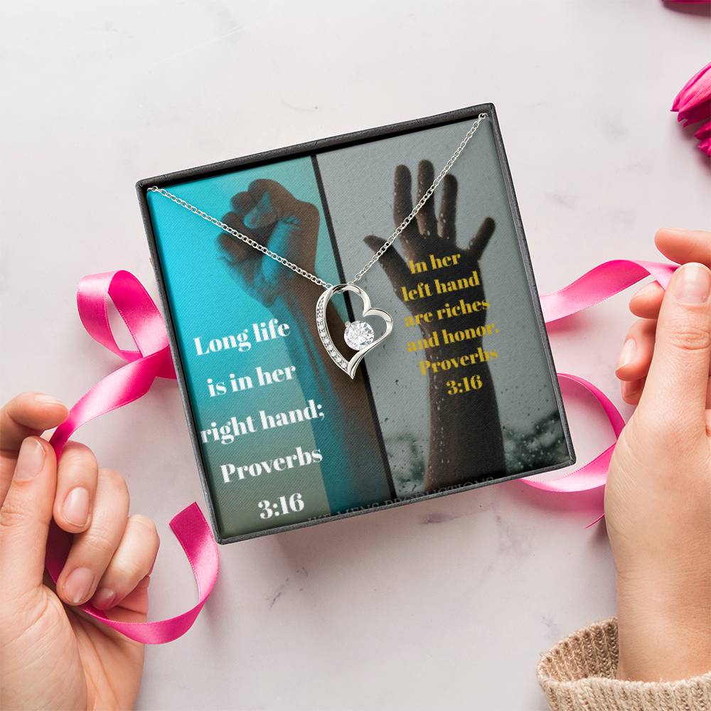 Ike Mens Collage Proverbs Jewelry Forever Love Necklace