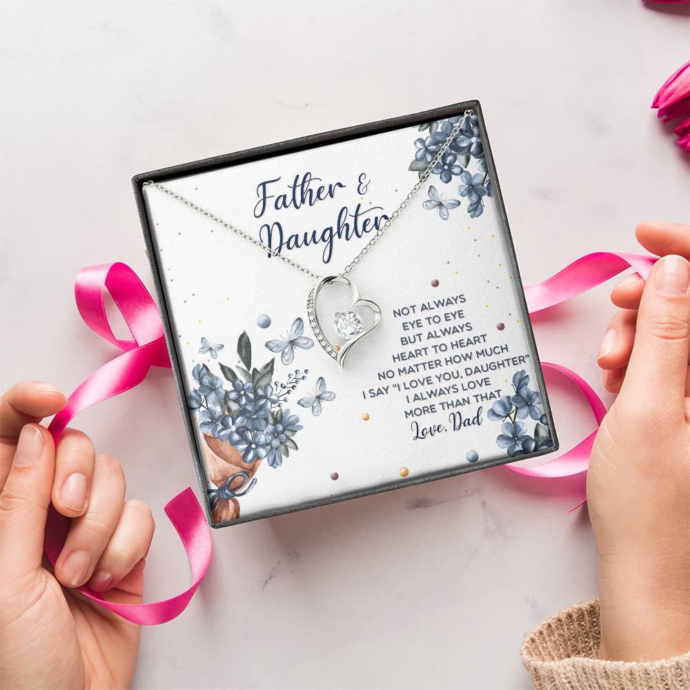 Interlocking Hearts Father And Daughter Gift For Daughter From Dad Daughter Father Necklace Daughter Gift From Dad To My Daughter Daughters Birthday Forever Love Necklace