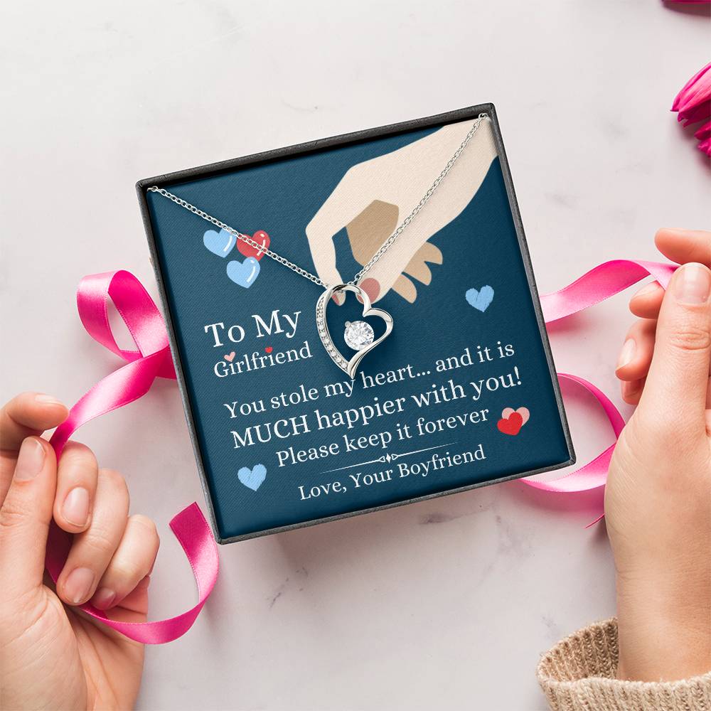 To My Girlfriend You Stole My Heart Necklace 1 Forever Love Necklace