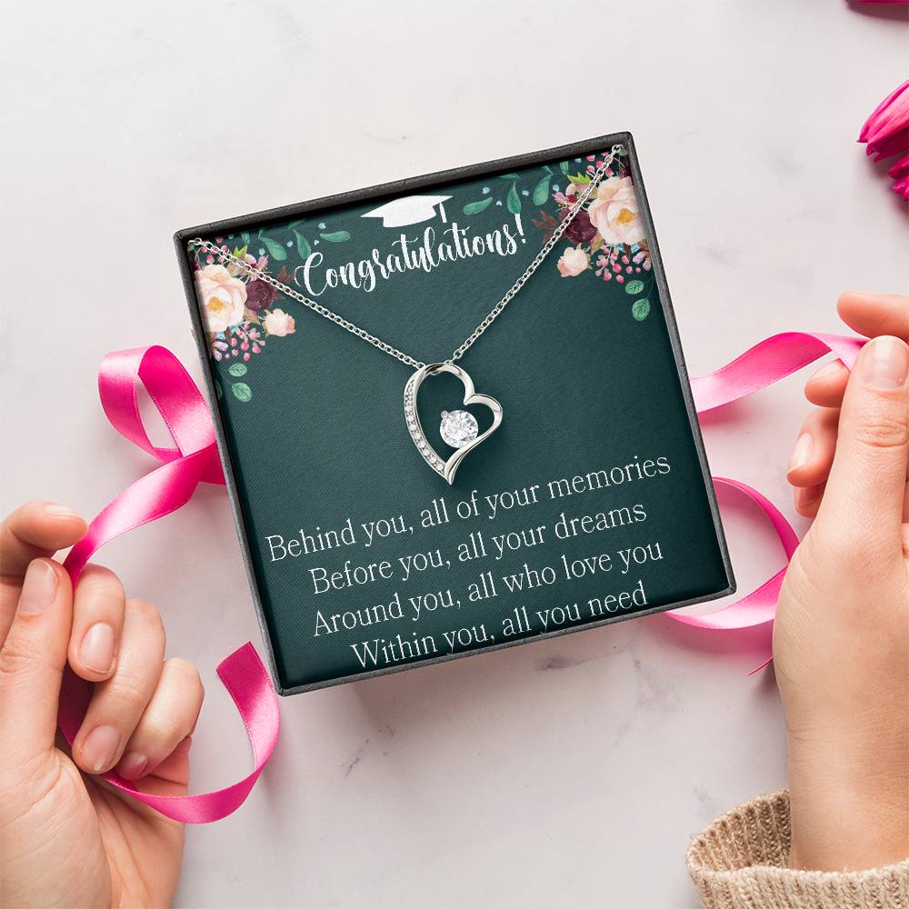 Congratulations Graduate On Your Degree New Chapter In Life Journey Hotter By One Degree Graduation Forever Love Necklace