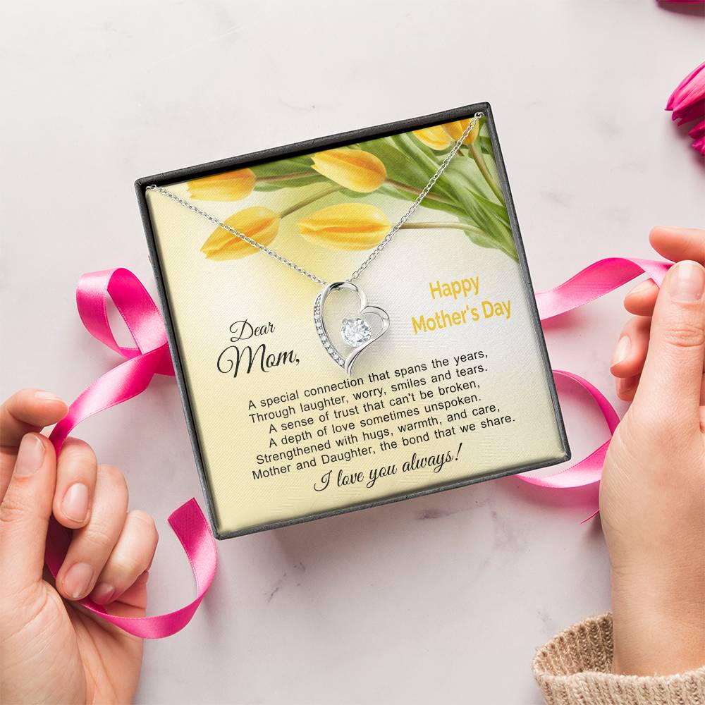 The Bond That We Share - Mother And Daughter Forever Love Heart Necklace Gold Silver Forever Love Necklace