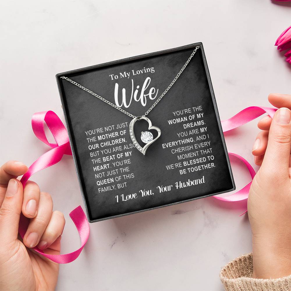 To My Loving Wife - Heart Melt Message Forever Love Necklace Forever Love Necklace