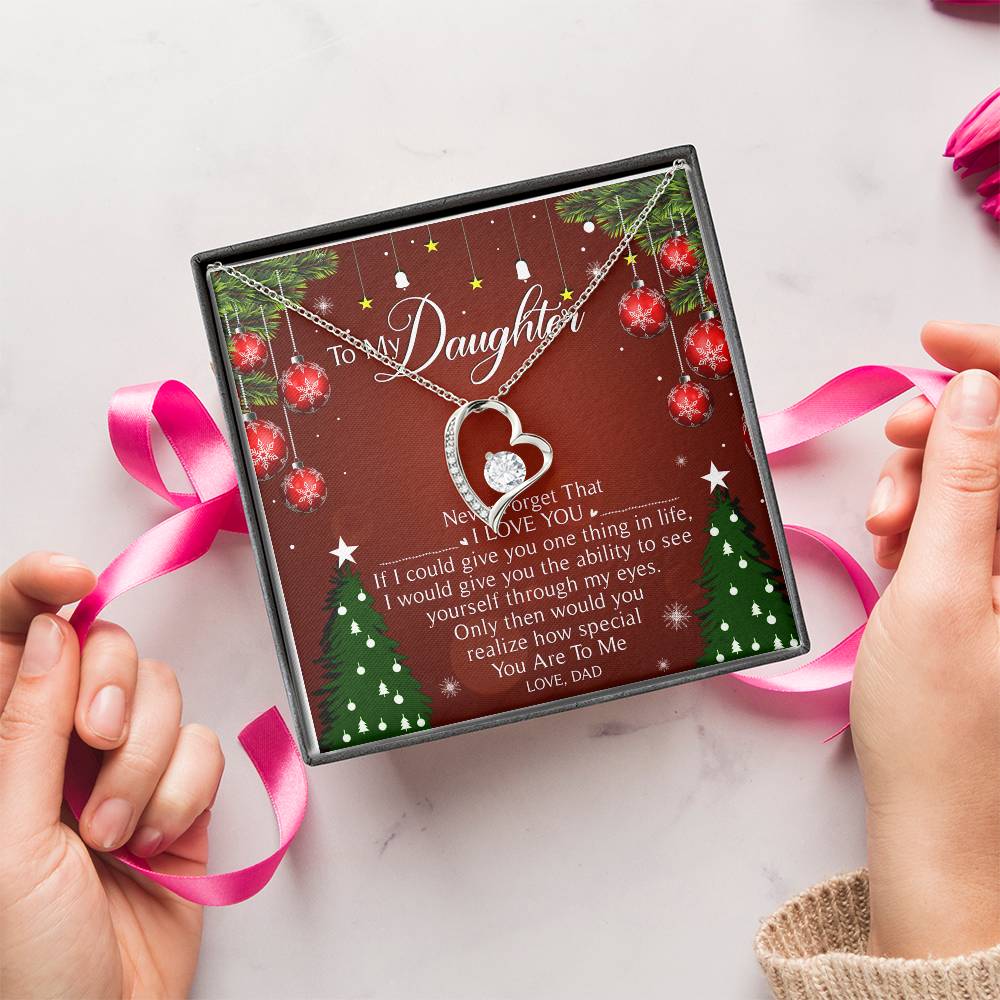 Father To Daughter Gift Gift For Daughter From Dad Daughter Father Necklace Daughter Gift From Dad To My Daughter Daughters Birthday Forever Love Necklace