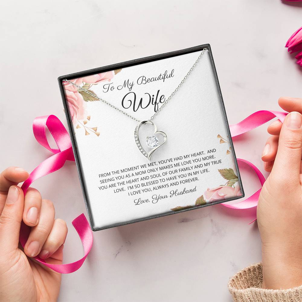 To My Beautiful Wife Necklace Forever Love Necklace