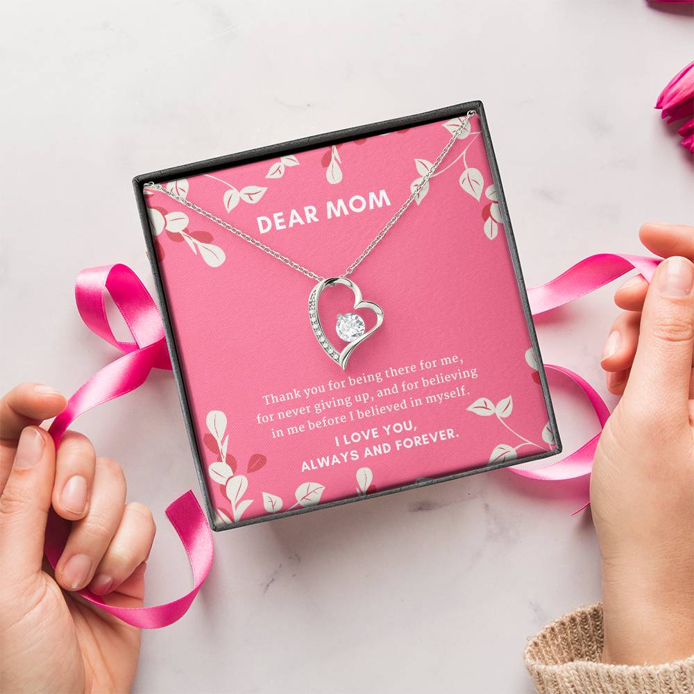 Mom I Love You Always And Forever Cubic Zirconia Heart Pendant Necklace Forever Love Necklace