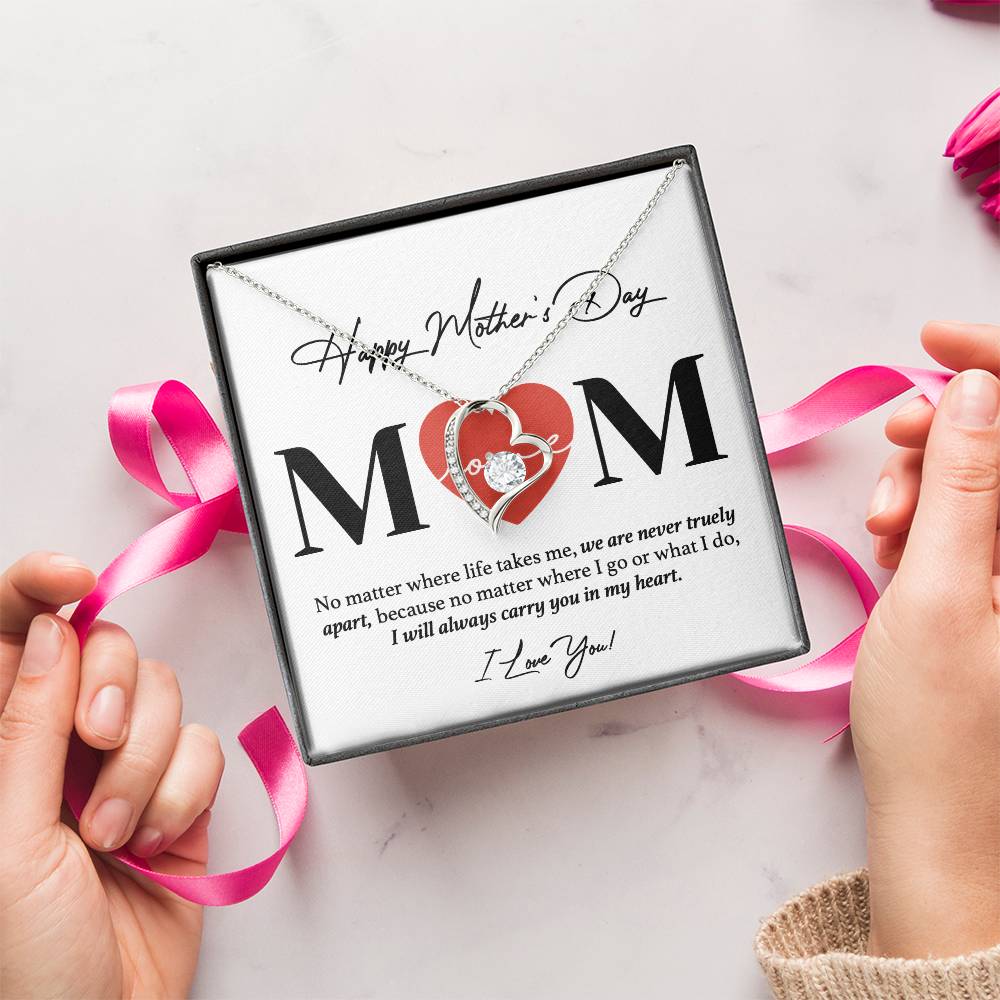 Happy Mothers Day 14k Gold Necklace Forever Love Necklace