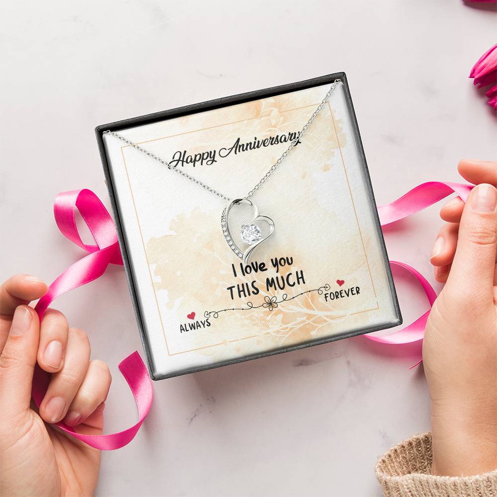Happy Anniversary Necklace I Love You This Much Forever Love To My Wife Necklace From Husband Anniversary Gift For Wife Birthday Forever Love Necklace