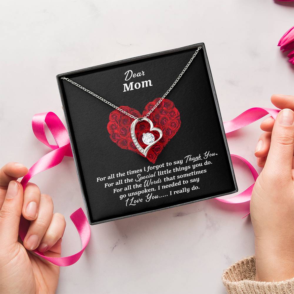 Thank You Mom Mothers Day Gift Forever Love Necklace